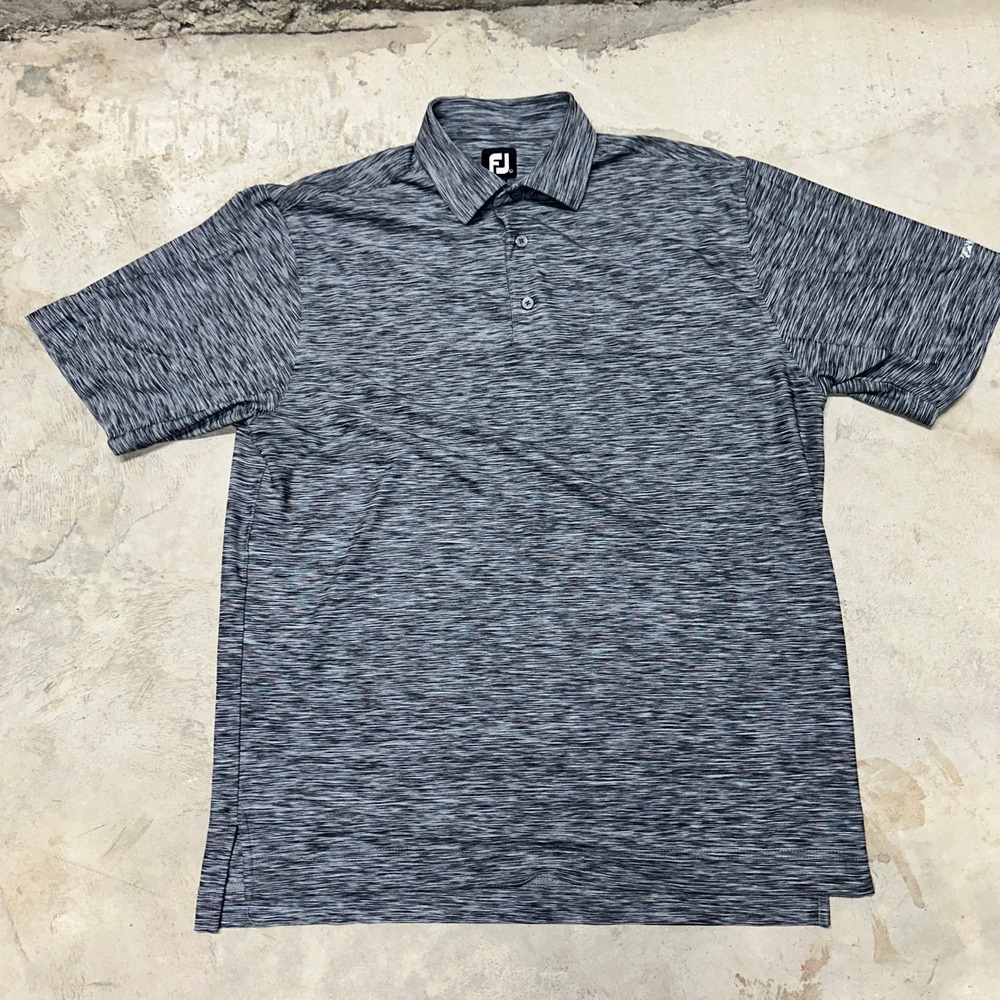 FootJoy Men's Gray Heather Moisture-Wicking Golf Polo